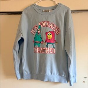 Nickelodeon SpongeBob Light Blue Sweater Size L